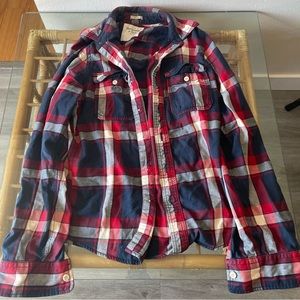 Large Red/white/blue Abercrombie & Fitch flannel